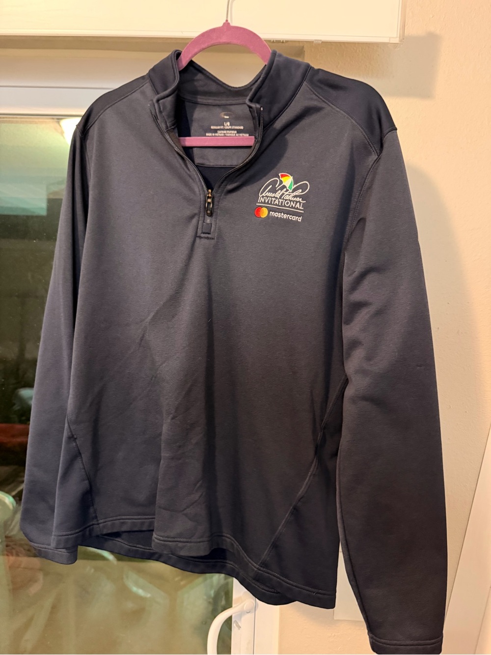Oakley Men's Dark Navy Quarter-Zip Pullover with Multicolor Logo